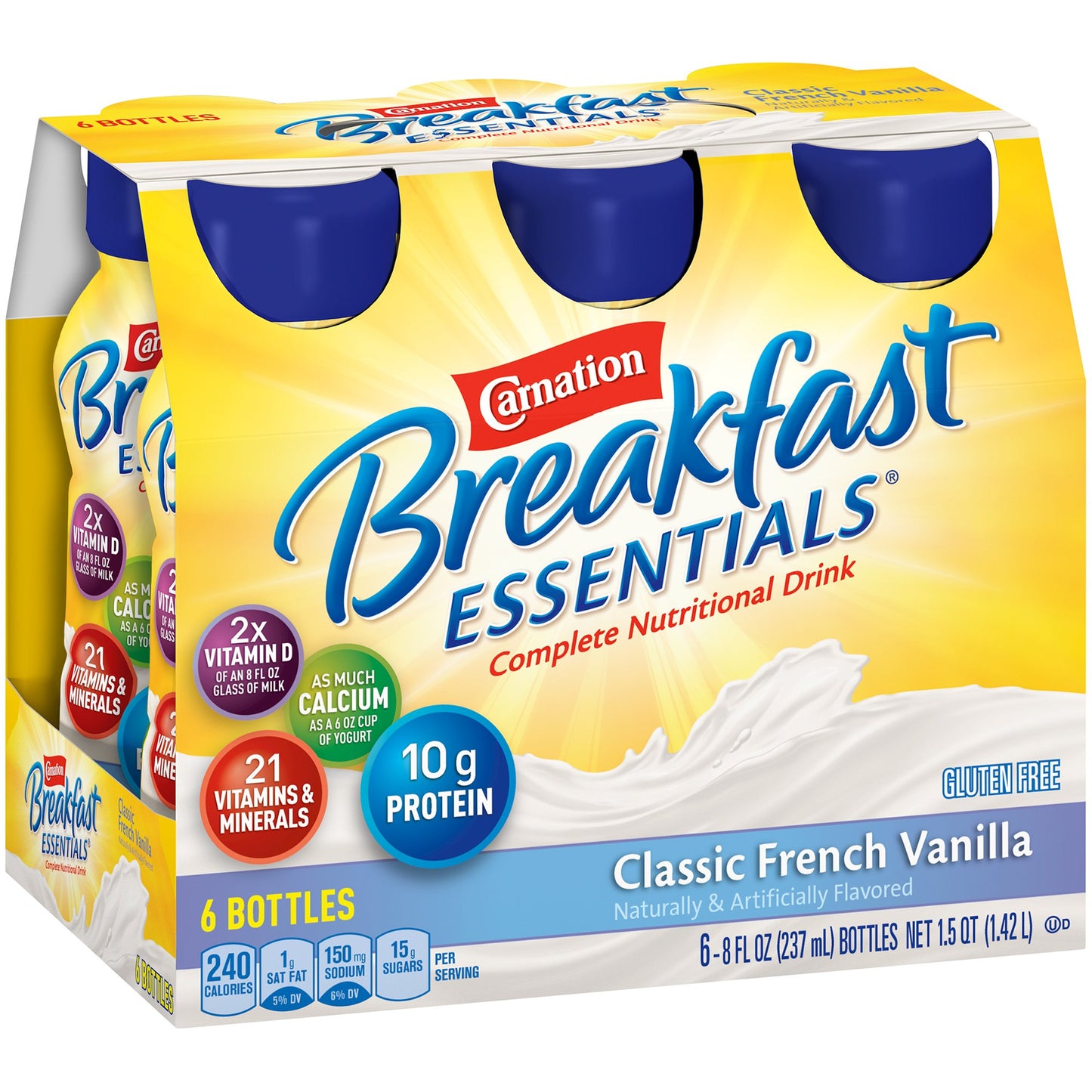 Carnation Breakfast Essentials® Vanilla Nutritional Drink, 8-ounce bottle 12230501