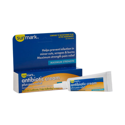 First Aid Antibiotic with Pain Relief Neomycin Sulfate / Polymyxin B Sulfate / Pramoxine HCl sunmark® Cream 0.5 oz. Tube - 49348069069