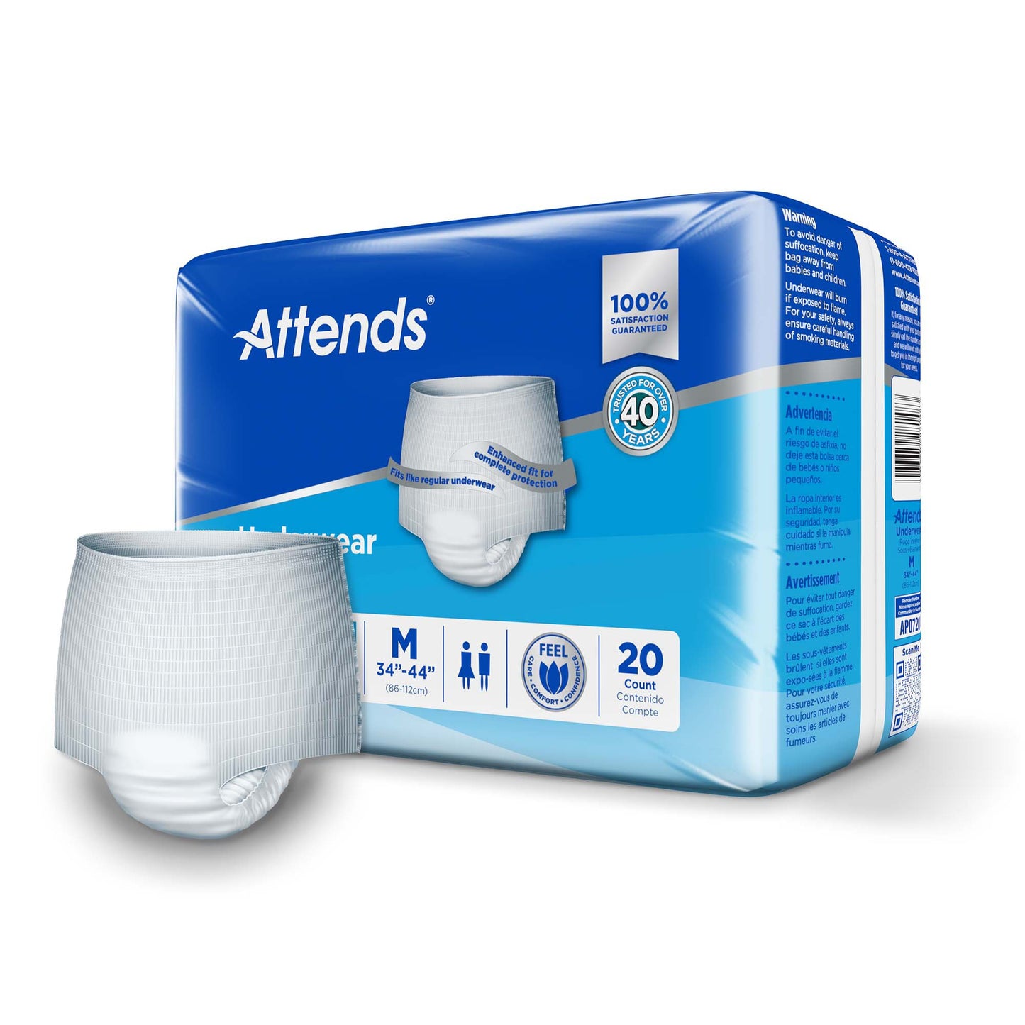 Attends® Extra Absorbency Underwear, Medium AP0720
