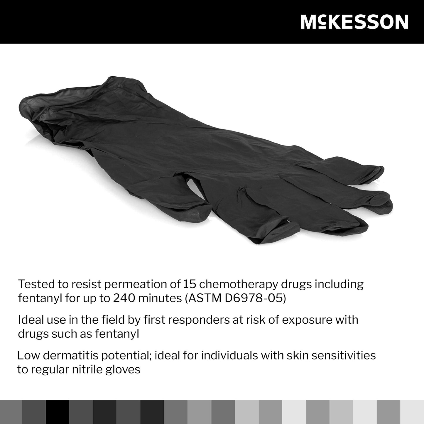 McKesson Confiderm® LDC Nitrile Exam Glove, Medium, Black 14-6N54C