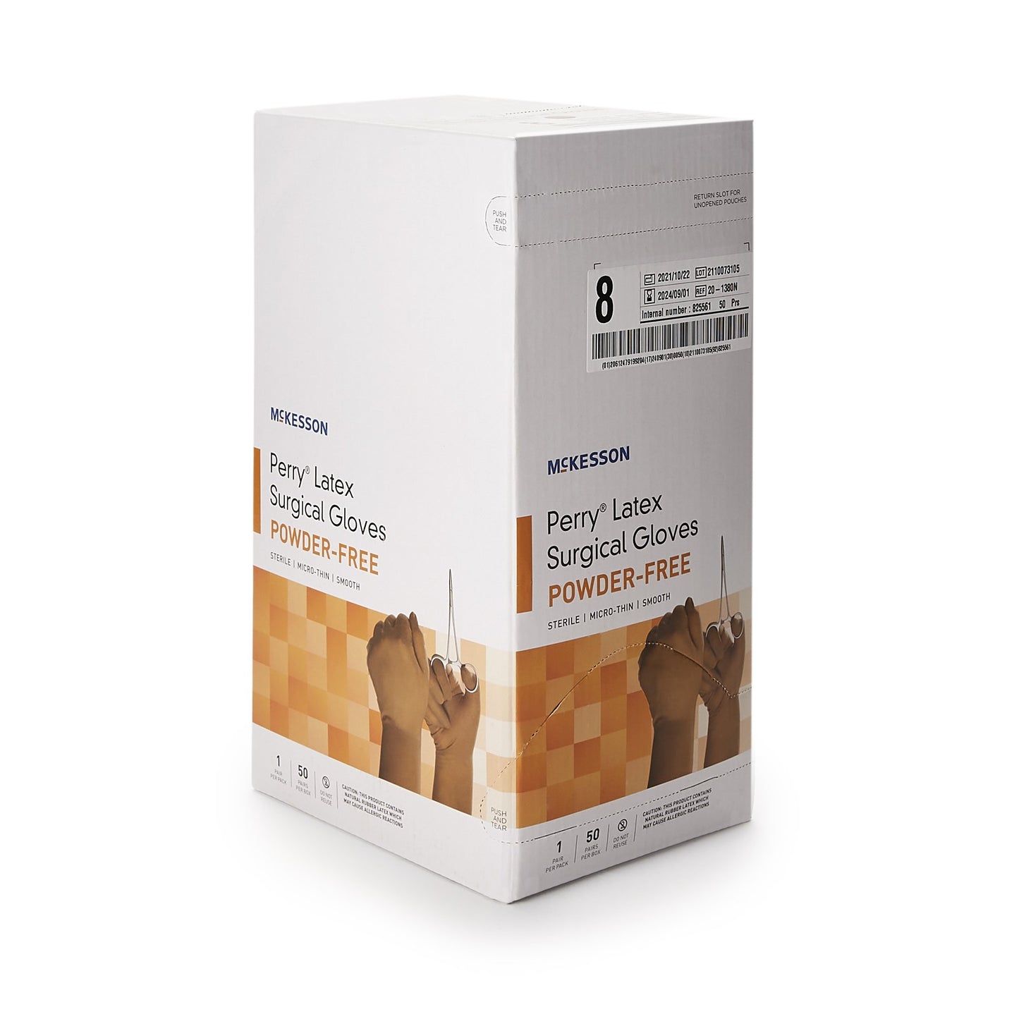 McKesson Perry® Latex Surgical Glove, Size 8, Brown 20-1380N