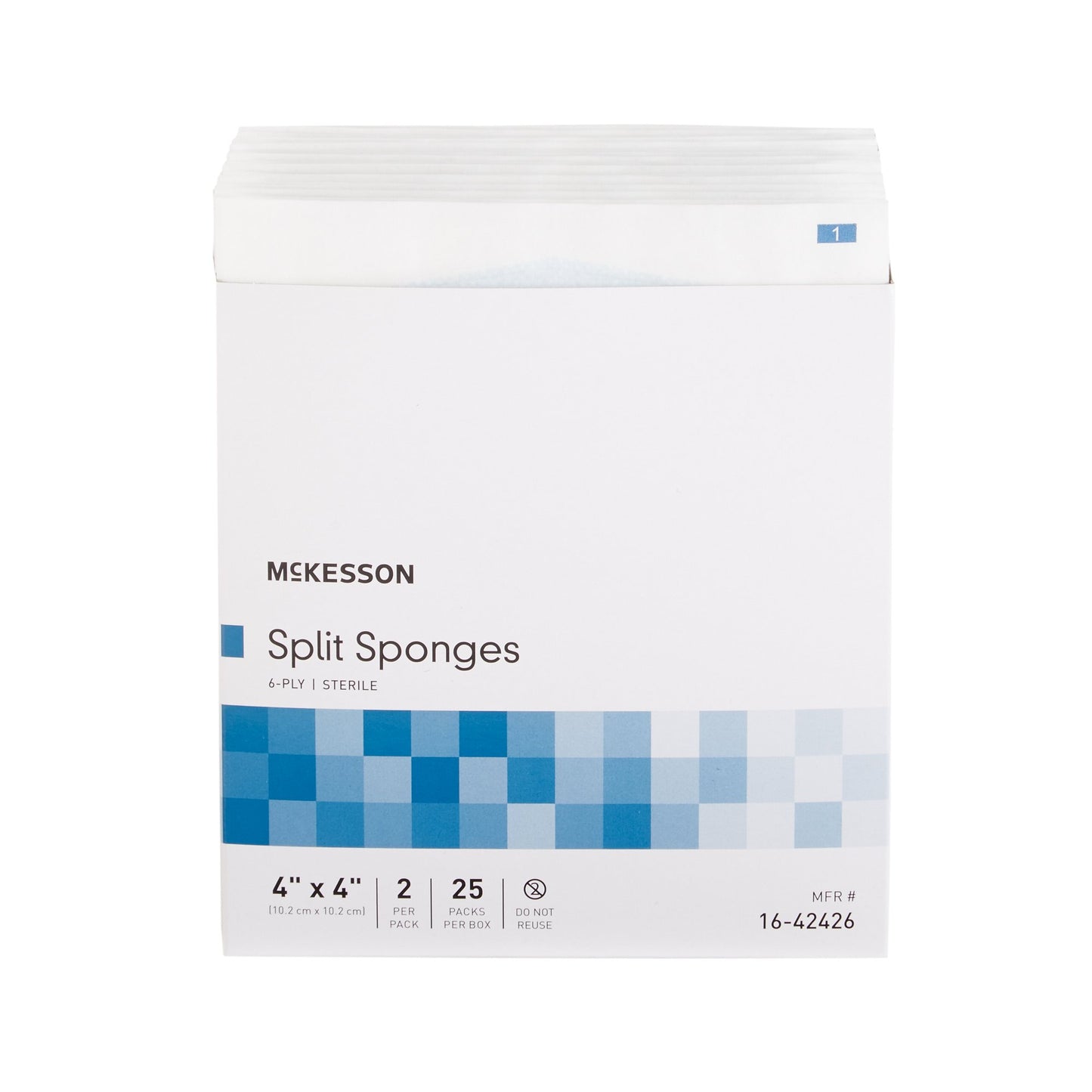 McKesson IV/Drain Split Dressing, 4 x 4 Inch, 6-Ply 16-42426