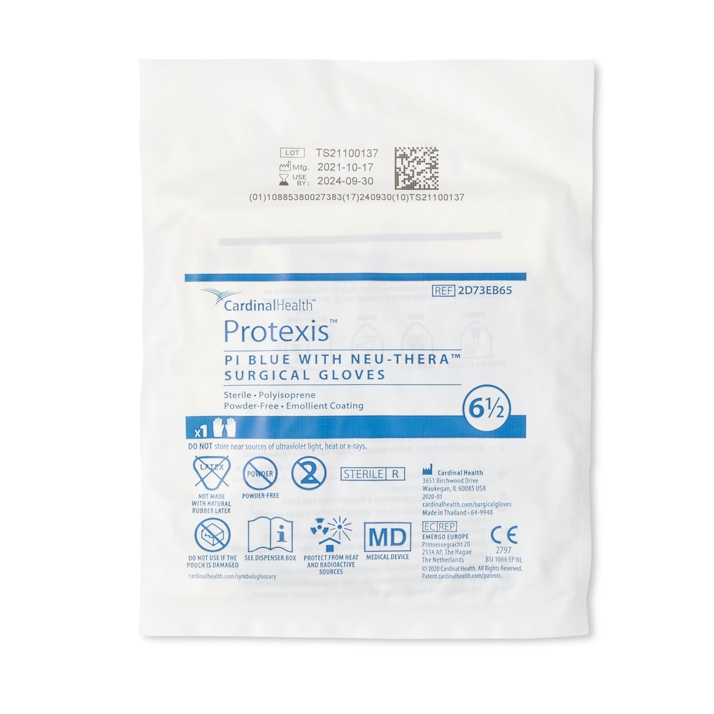 Protexis™ Blue with Neu-Thera® Polyisoprene Surgical Glove, Size 6.5, Blue 2D73EB65