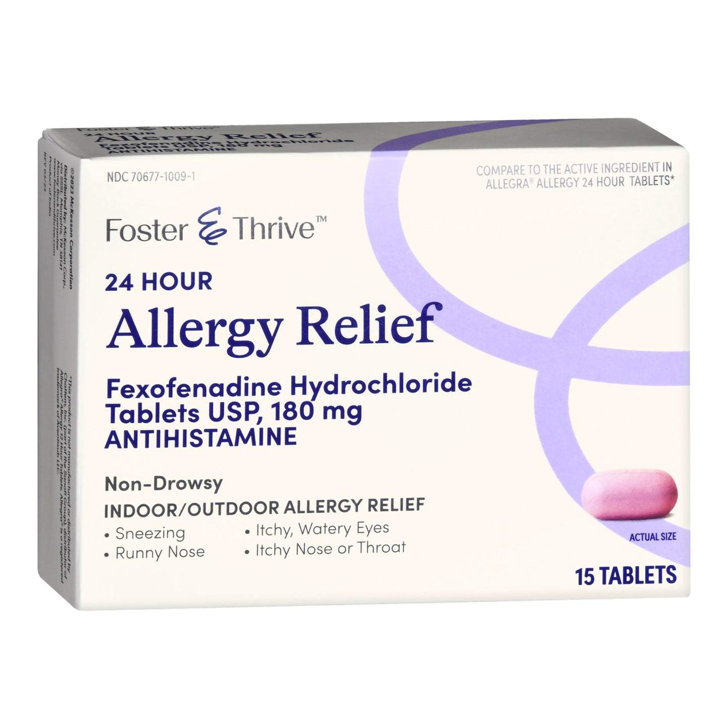 Foster & Thrive™ 24 Hour Allergy Relief Fexofenadine HCl USP 180 mg Tablets 70677100901