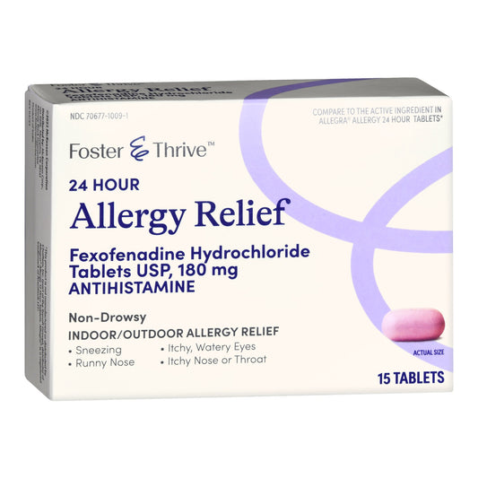 Foster & Thrive™ 24 Hour Allergy Relief Fexofenadine HCl USP 180 mg Tablets 70677100901