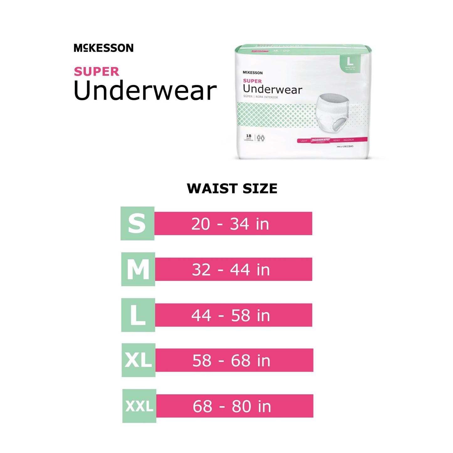 McKesson Super Moderate Absorbency Incontinence Underwear, Extra Large UW33846