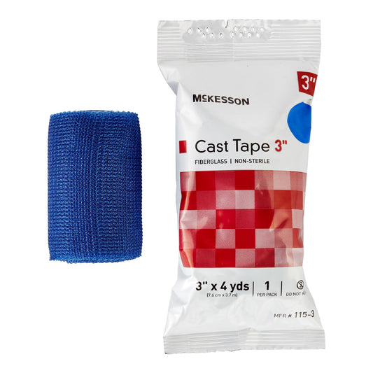 Cast Tape McKesson 3 Inch X 12 Foot Fiberglass Blue - 115-3B