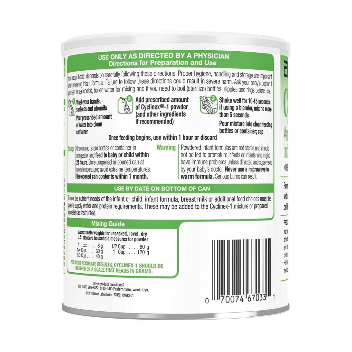 Cyclinex®-1 Amino Acid-Modified Infant Formula With Iron, 14.1-ounce can 67032
