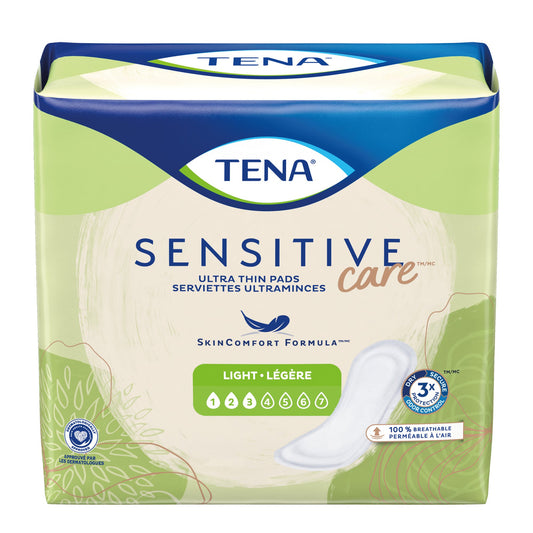 Bladder Control Pad TENA Sensitive Care™ Ultra Thin Light 10 Inch Length Light Absorbency Dry-Fast Core™ One Size Fits Most - 54344
