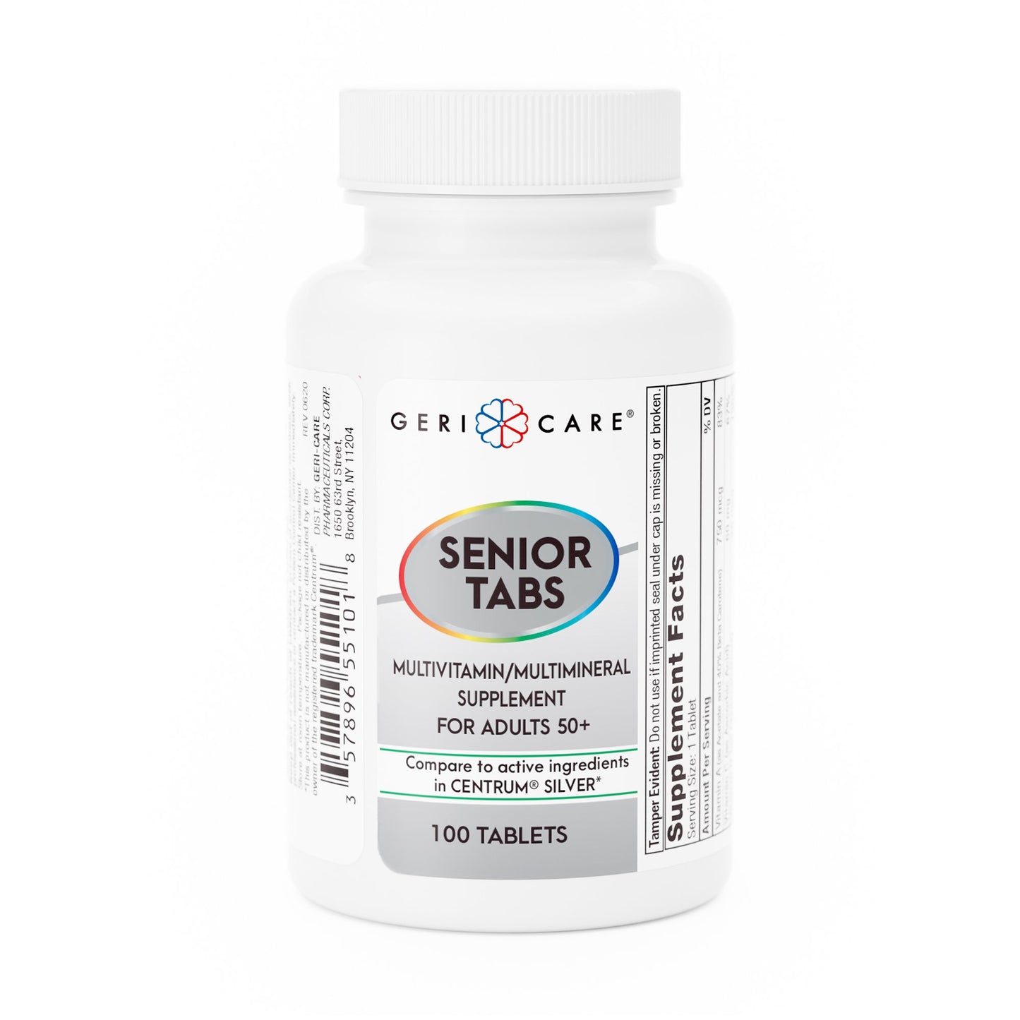 Geri-Care® Senior Tabs Multivitamin/Multimineral Supplement for Adults 50+ 551-01-GCP