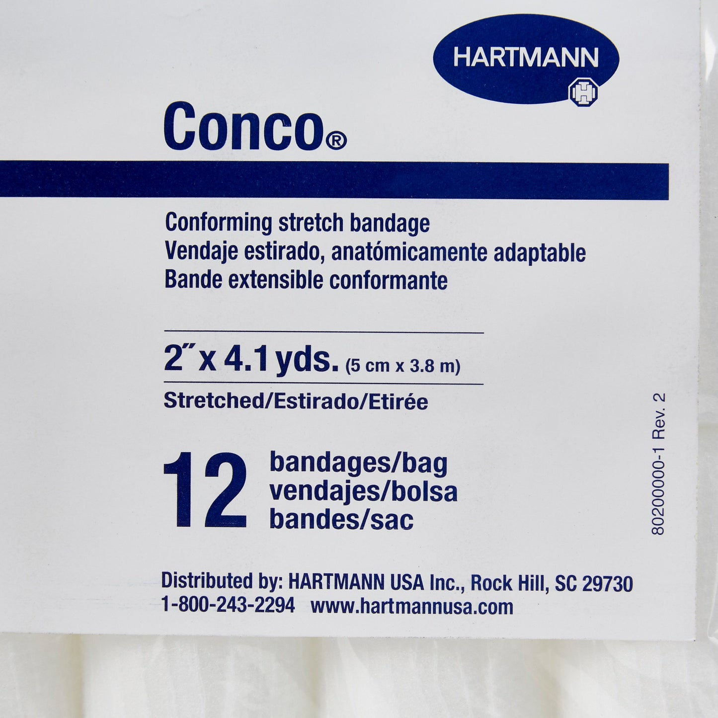Conco® Conforming Bandage, 2 Inch x 4-1/10 Yard, 1-Ply 80200000
