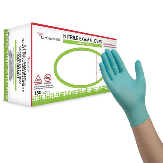 Exam Glove ESTEEM™ Stretch Small NonSterile Nitrile Standard Cuff Length Textured Fingertips Teal Chemo Tested - 8855NSB