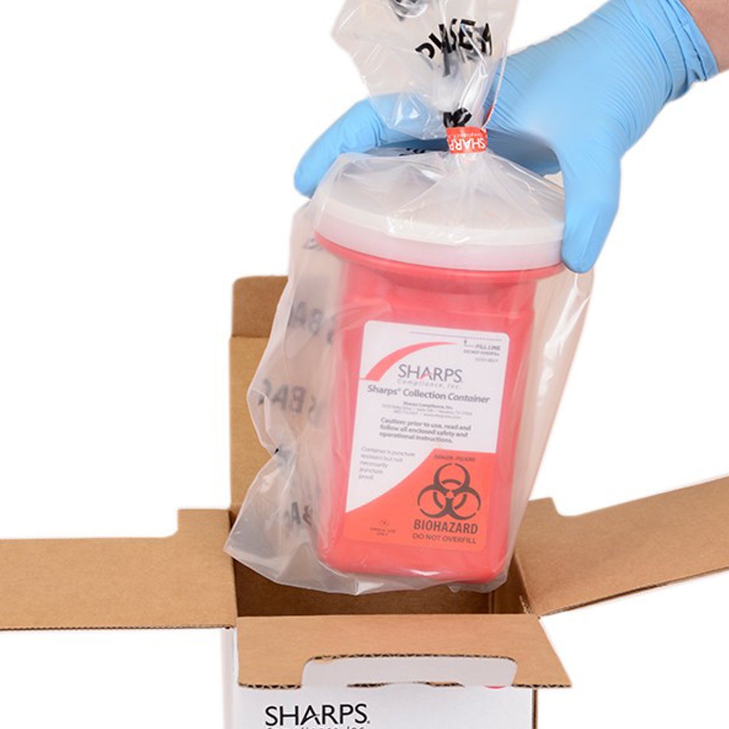 Sharps Recovery System™ Mailback Sharps Collector, 1 Quart, 4½ x 4½ x 7 Inch 10100-012