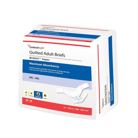 Unisex Adult Incontinence Brief Wings™ Super 3X-Large Disposable Heavy Absorbency - 67095