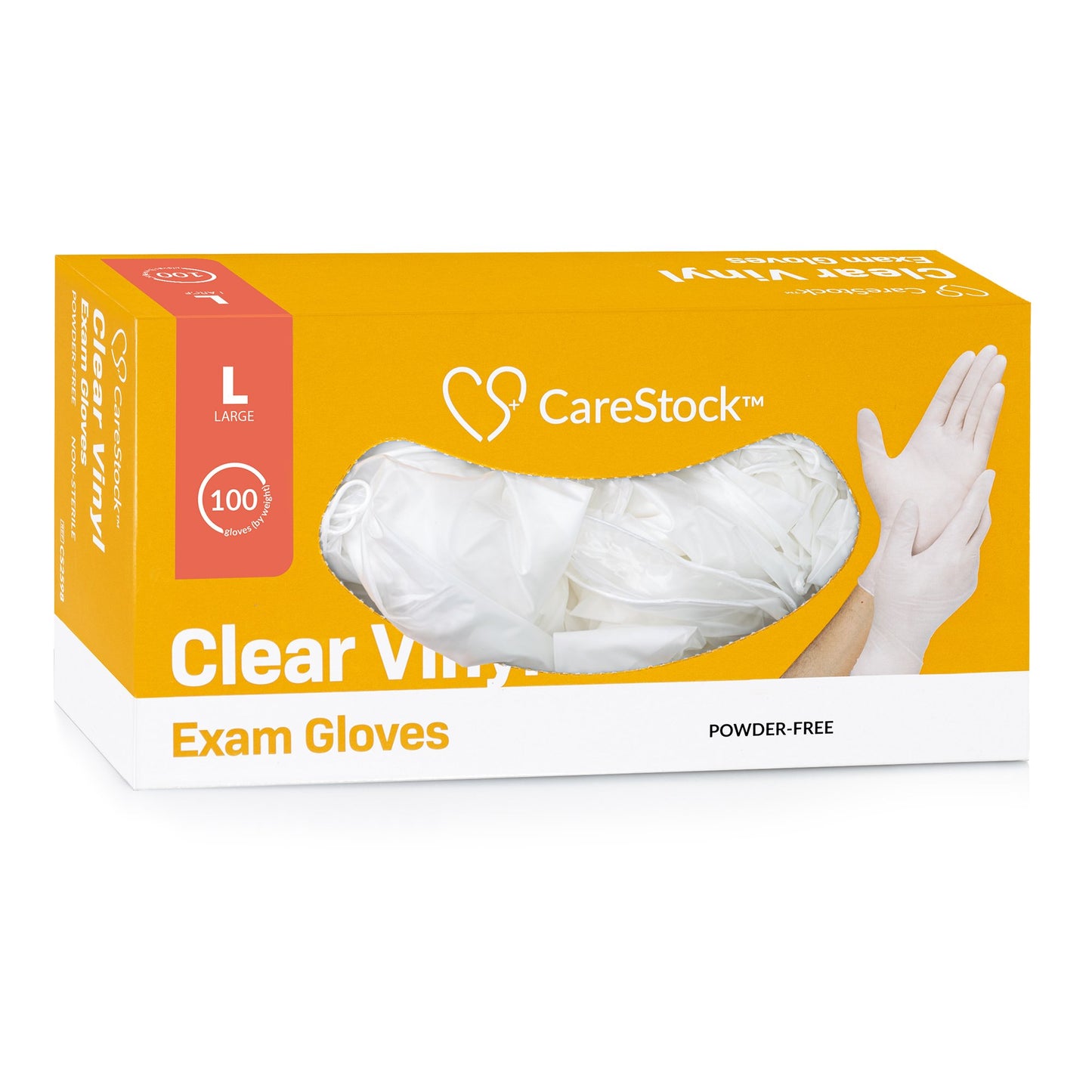 CareStock™ Vinyl Exam Glove, Large, Ivory CS2596