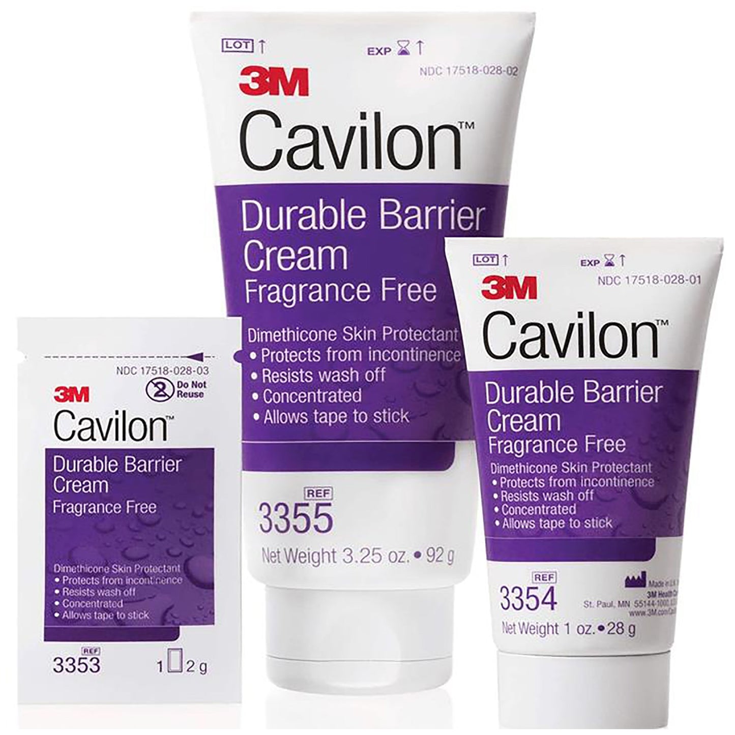 3M Cavilon™ Barrier Cream, 3.25 oz Tube, Unscented, Hypoallergenic 3355