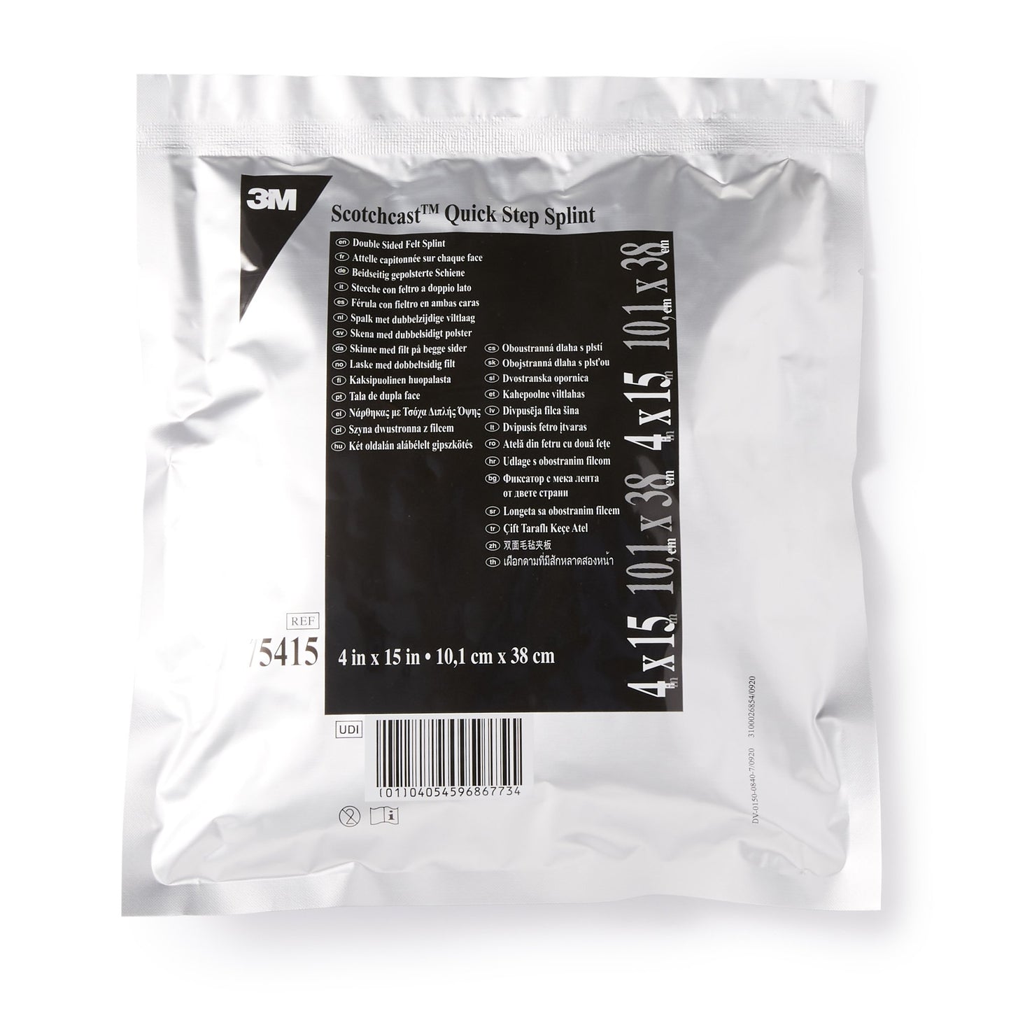 3M™ Scotchcast™ Quick Step Double Sided Felt Padded Splint, 4 x 15 Inch 75415