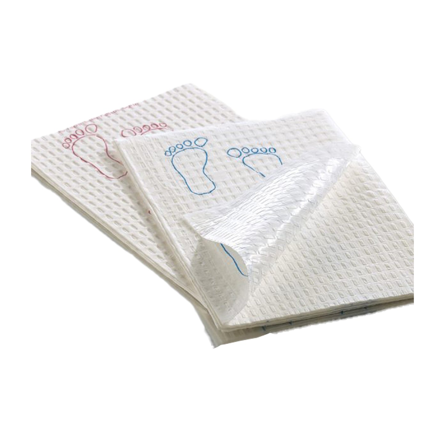 Procedure Towel Footprint® 13-1/2 X 18 Inch White / Mauve Footprints NonSterile - 70192N