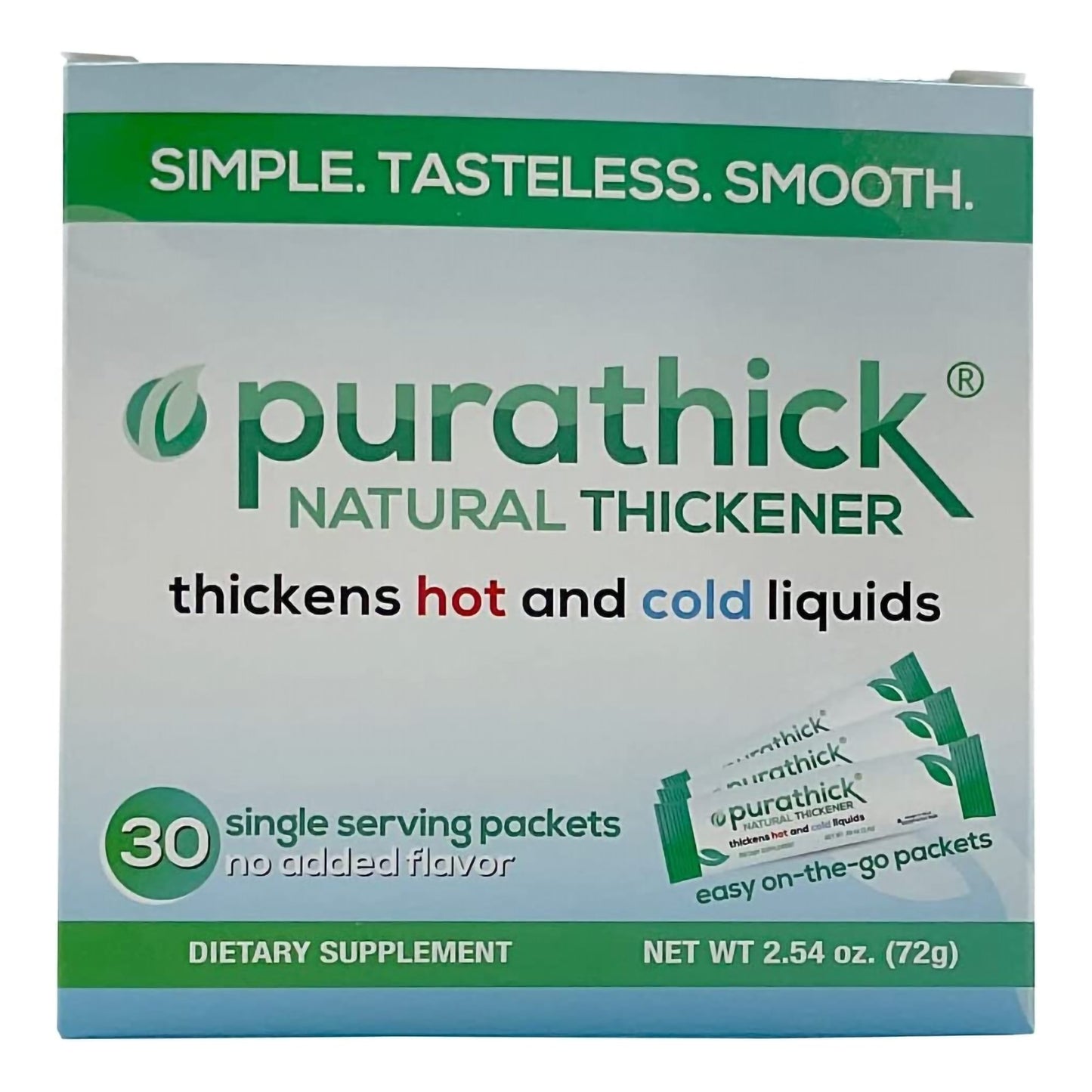 Food and Beverage Thickener purathick™ 2.4 Gram Individual Packet Unflavored Powder IDDSI Level 1 Slightly Thick - PUR-WHO-003N