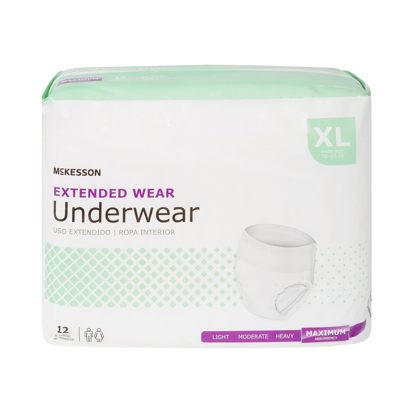 McKesson Extended Wear Maximum Absorbency Underwear, Extra Large UWEXTXL
