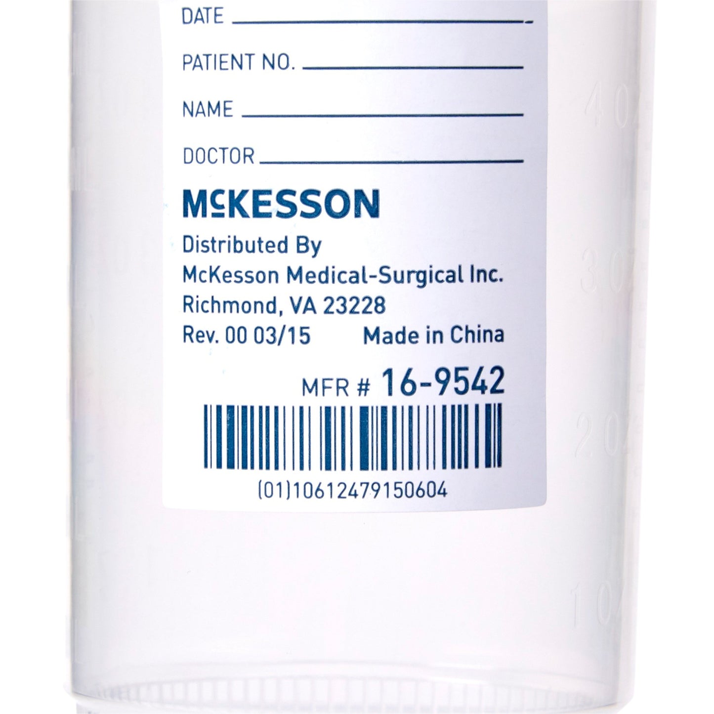 McKesson Specimen Container for Pneumatic Tube Systems, 120 mL 16-9542