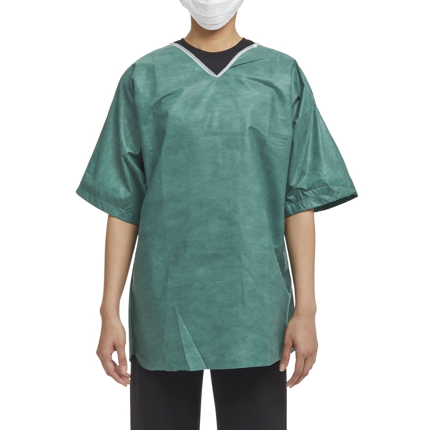 Scrub Shirt Medium Green Without Pockets Short Sleeve Unisex - 62211