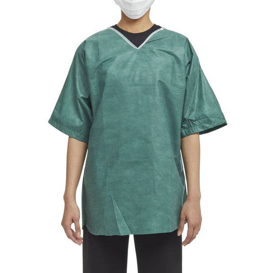 Scrub Shirt Medium Green Without Pockets Short Sleeve Unisex - 62211