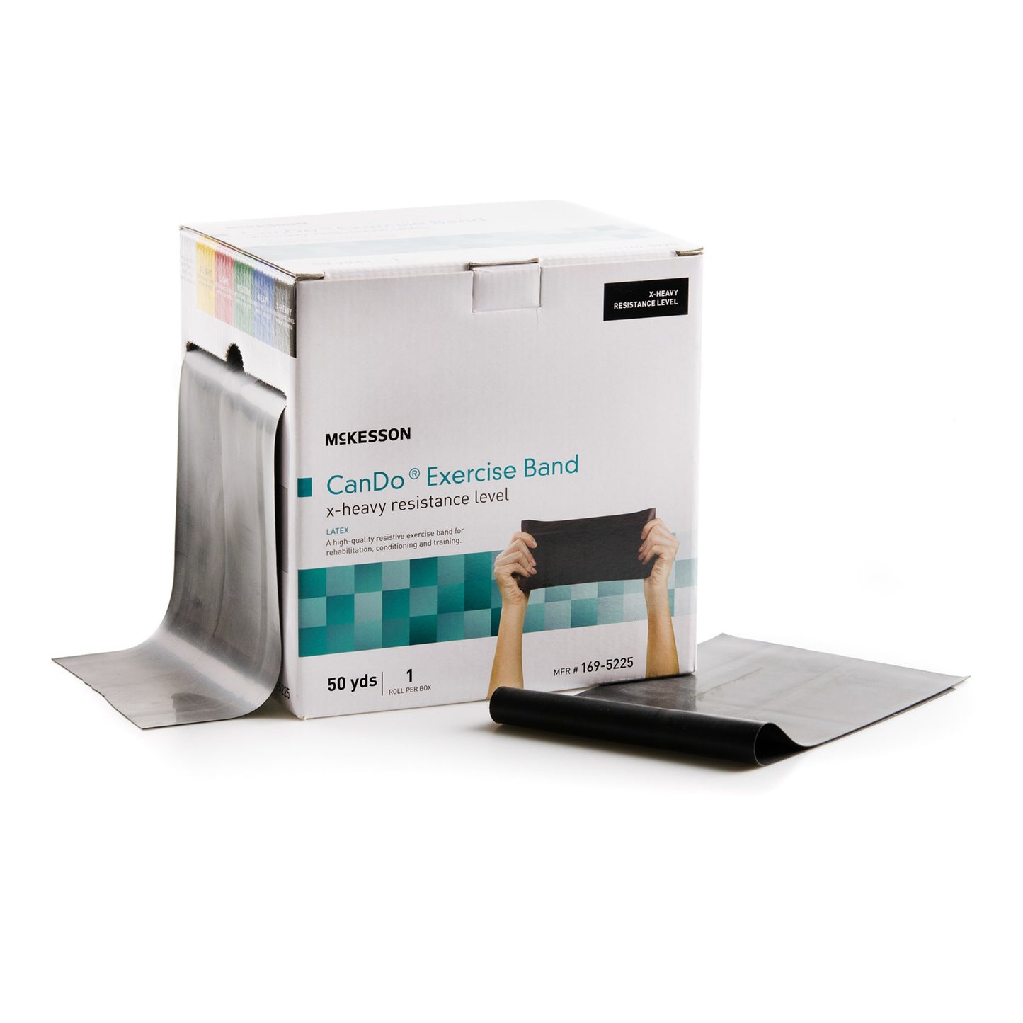 McKesson Exercise Resistance Band, Black, 5" x 50 Yard, Extra-Heavy Resistance 169-5225