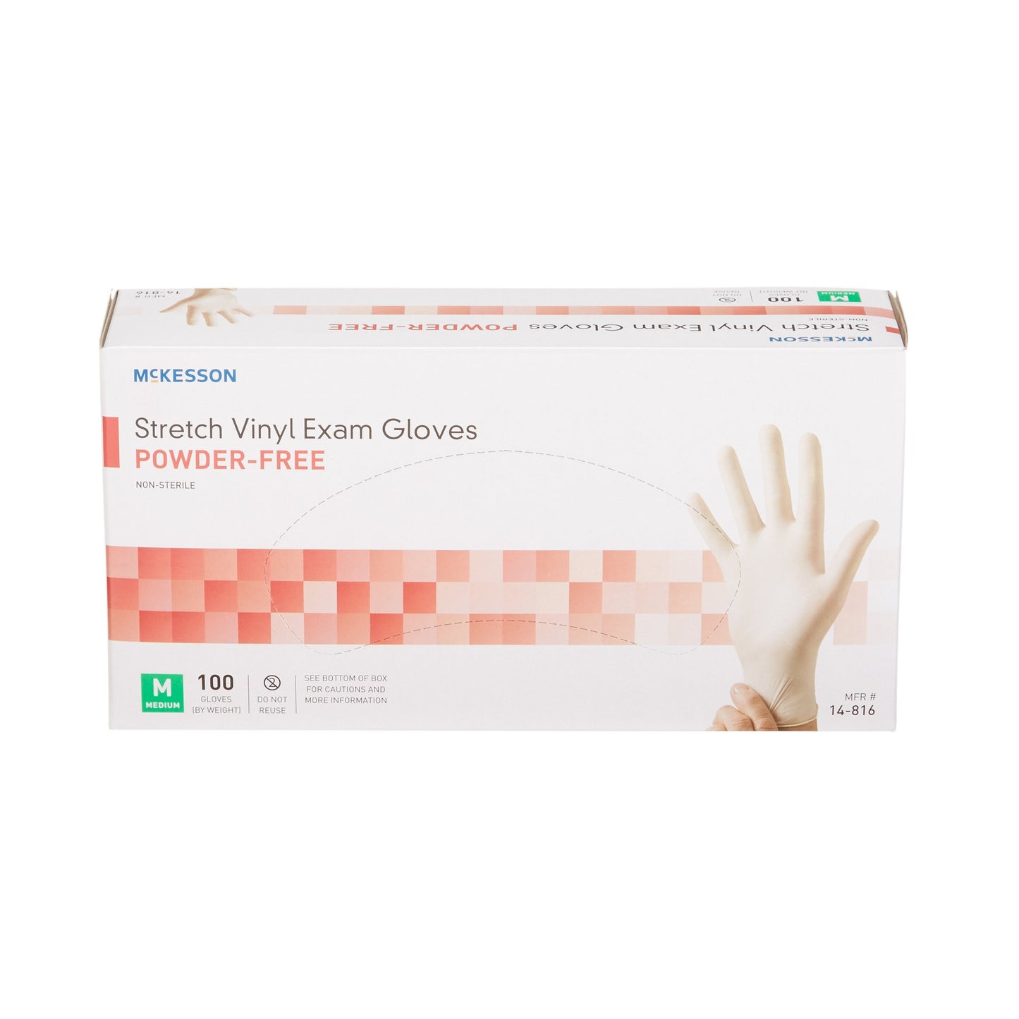 McKesson Stretch Vinyl Exam Glove, Medium, Ivory 14-816
