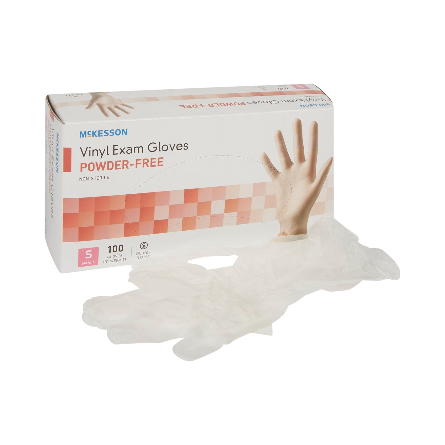 McKesson Vinyl Exam Glove, Small, Clear 14-114