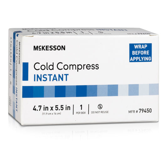Instant Cold Pack McKesson General Purpose 4-7/10 X 5-1/2 Inch Plastic / Ammonium Nitrate / Water Disposable - 79450