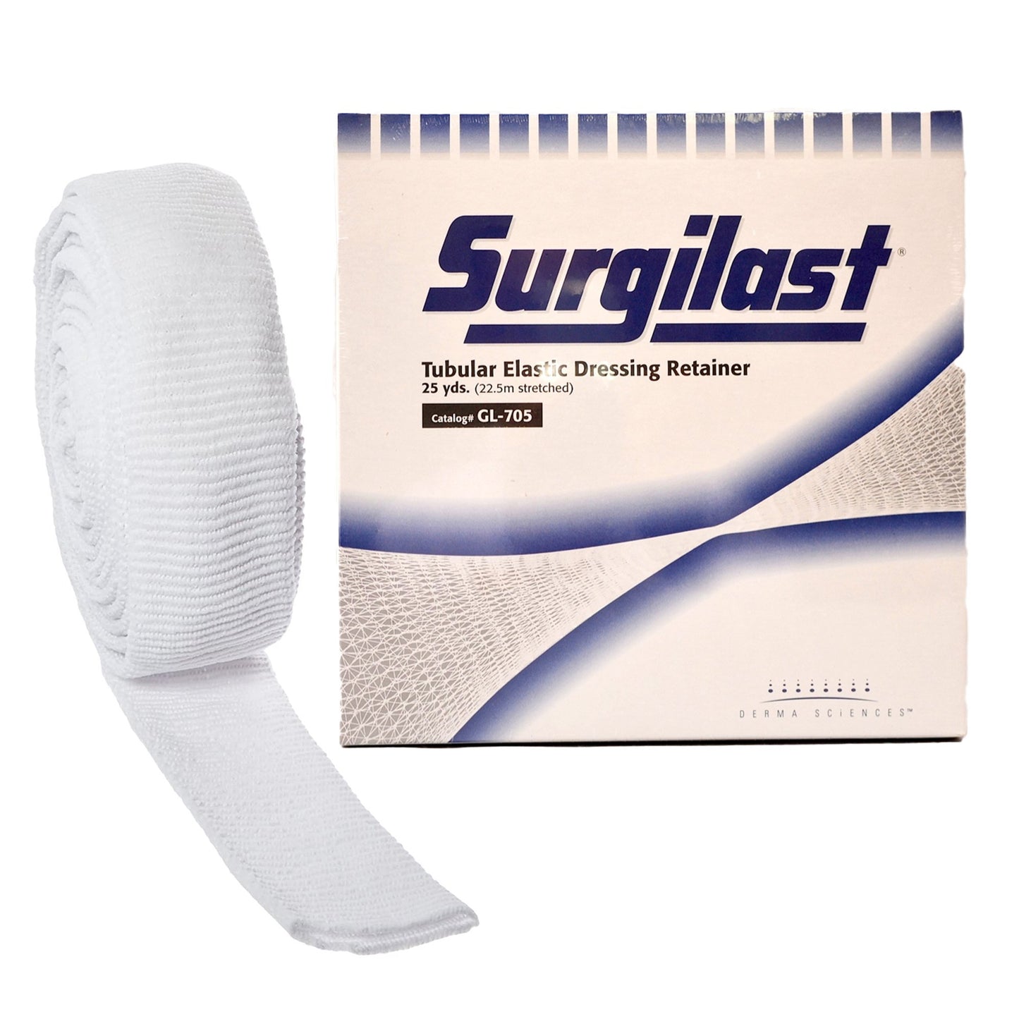 Elastic Net Retainer Dressing Surgilast® Tubular Elastic 25 Yard Size 5 White Small Head / Shoulder / Thigh NonSterile - GL705