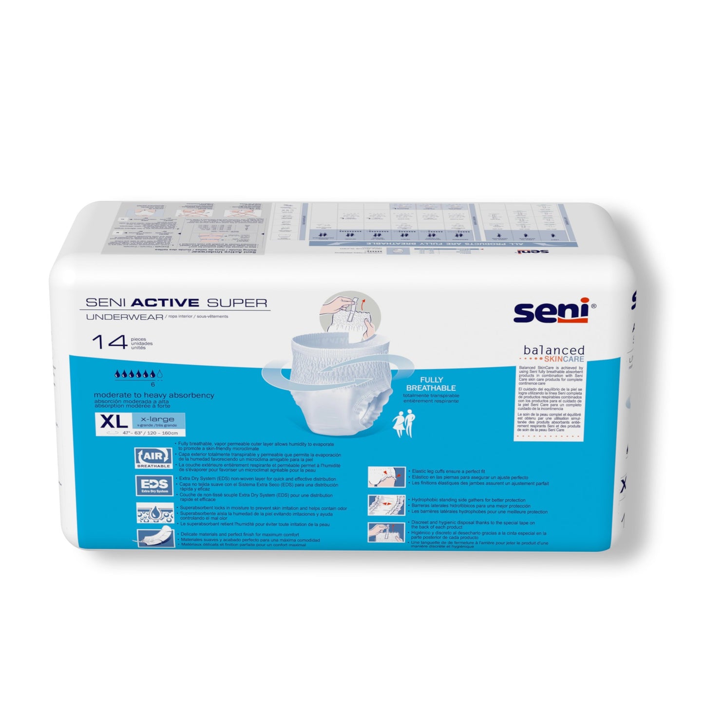 Seni® Active Super Moderate to Heavy Absorbent Underwear, Extra Large S-XL14-AS1