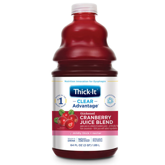 Thickened Beverage Thick-It® Clear Advantage® 64 oz. Bottle Cranberry Flavor Liquid IDDSI Level 2 Mildly Thick - B458-A5044
