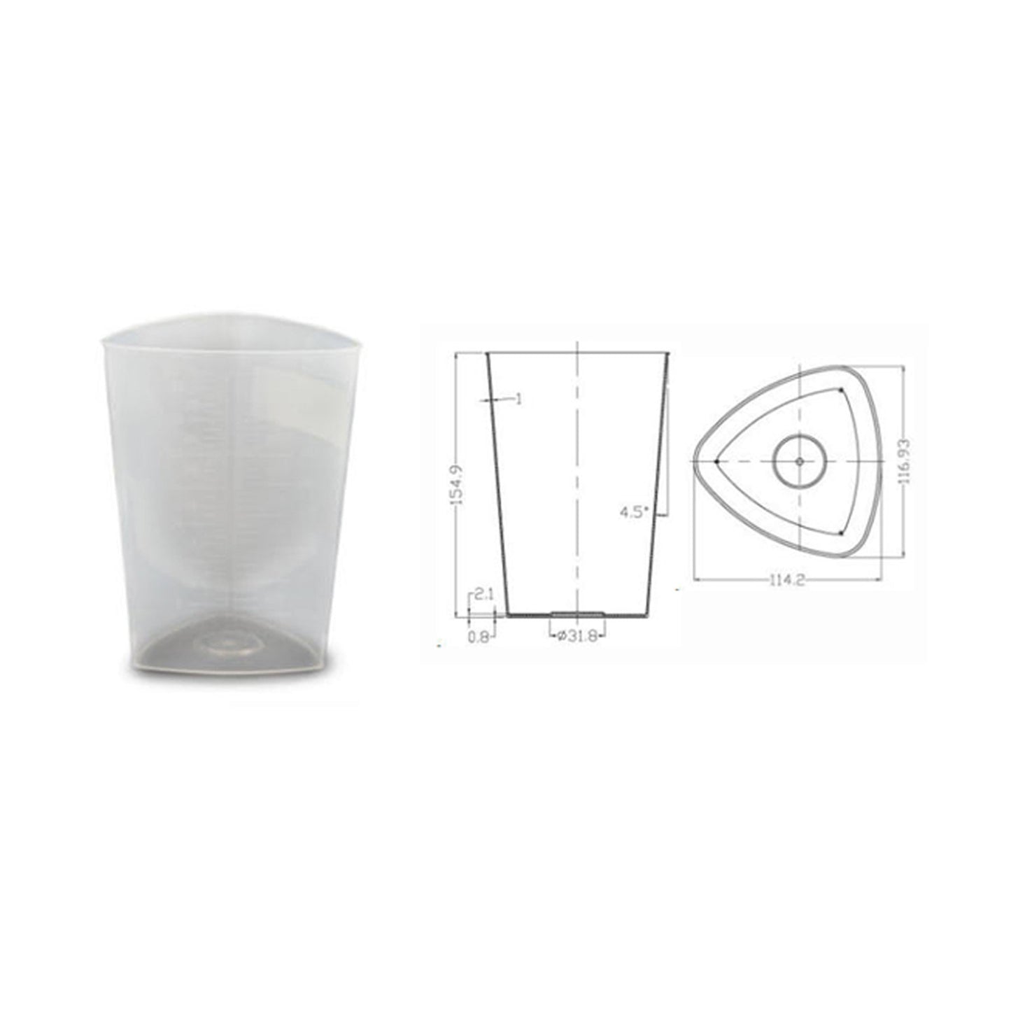 OakRidge Translucent Graduated Beaker, 1,000 mL 0410-1100