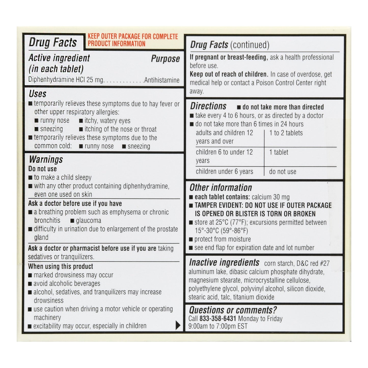 Foster & Thrive™ Allergy Relief Diphenhydramine HCl 25 mg Minitabs 70677101401