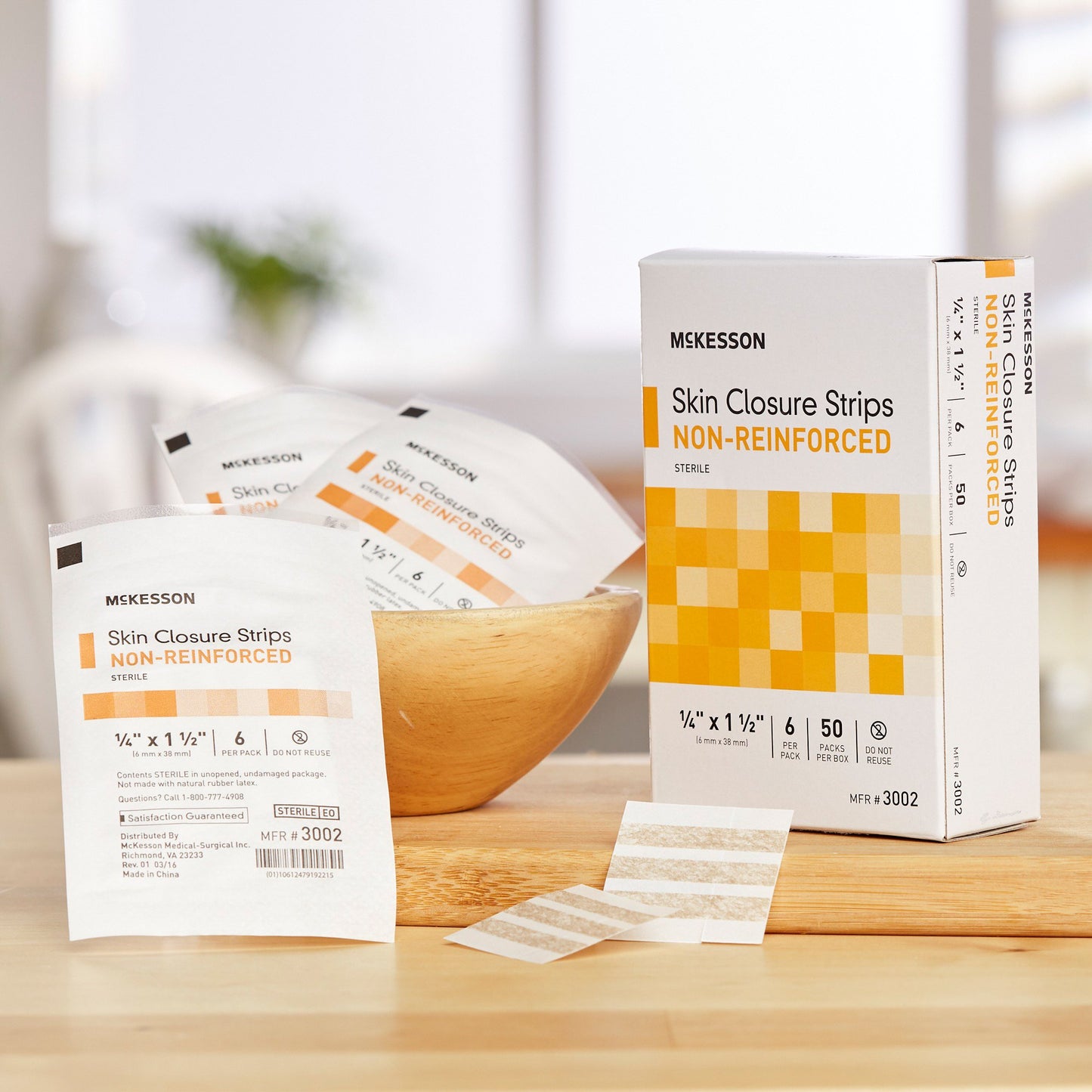 McKesson Nonreinforced Skin Closure Strip, 1/4 x 1-1/2 Inch 3002