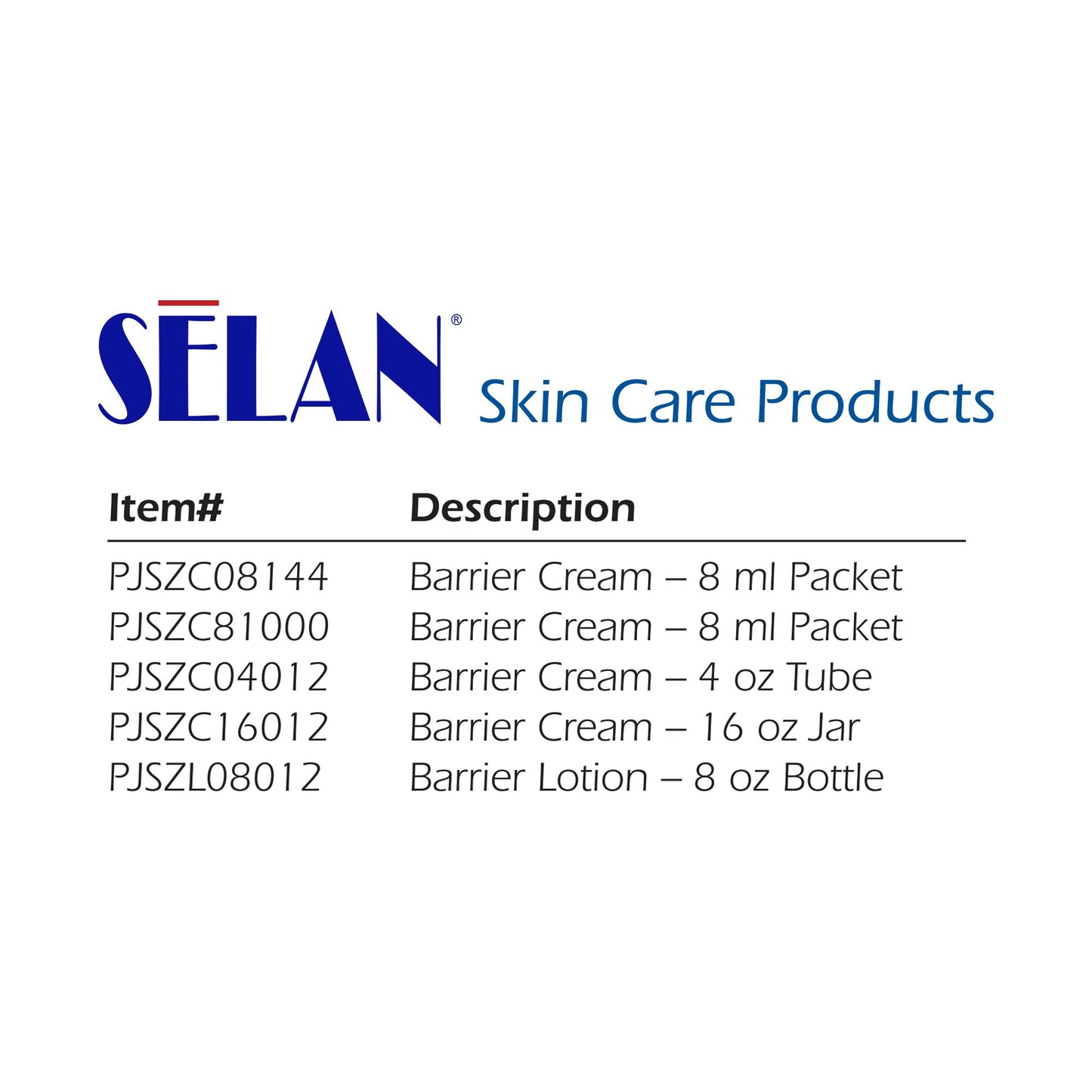 Selan+® Zinc Oxide Barrier Cream and Lotion PJSZC08144