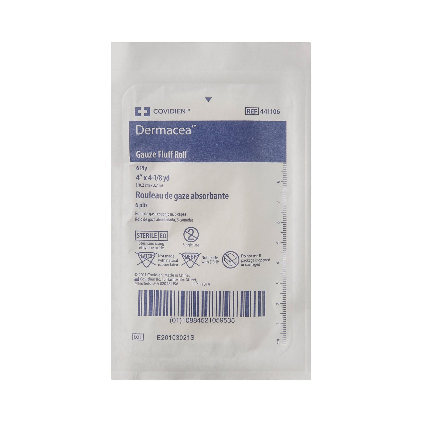 Dermacea™ Sterile Fluff Bandage Roll, 4 Inch x 4-1/8 Yard, 6-Ply 441106