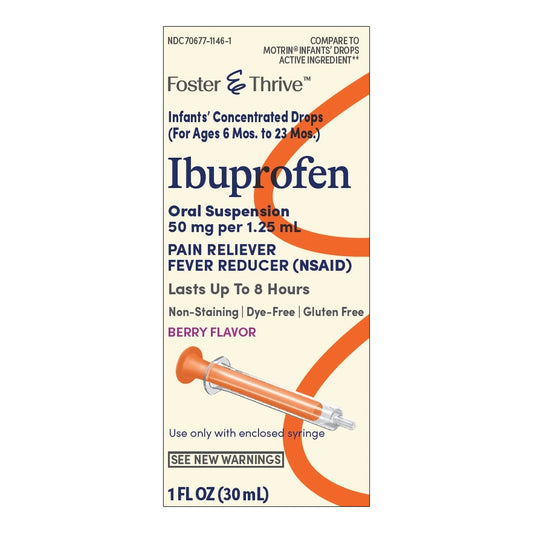 Foster & Thrive™ Ibuprofen 50 mg Per 1.25 mL Infants' Concentrated Drops Berry 70677114601