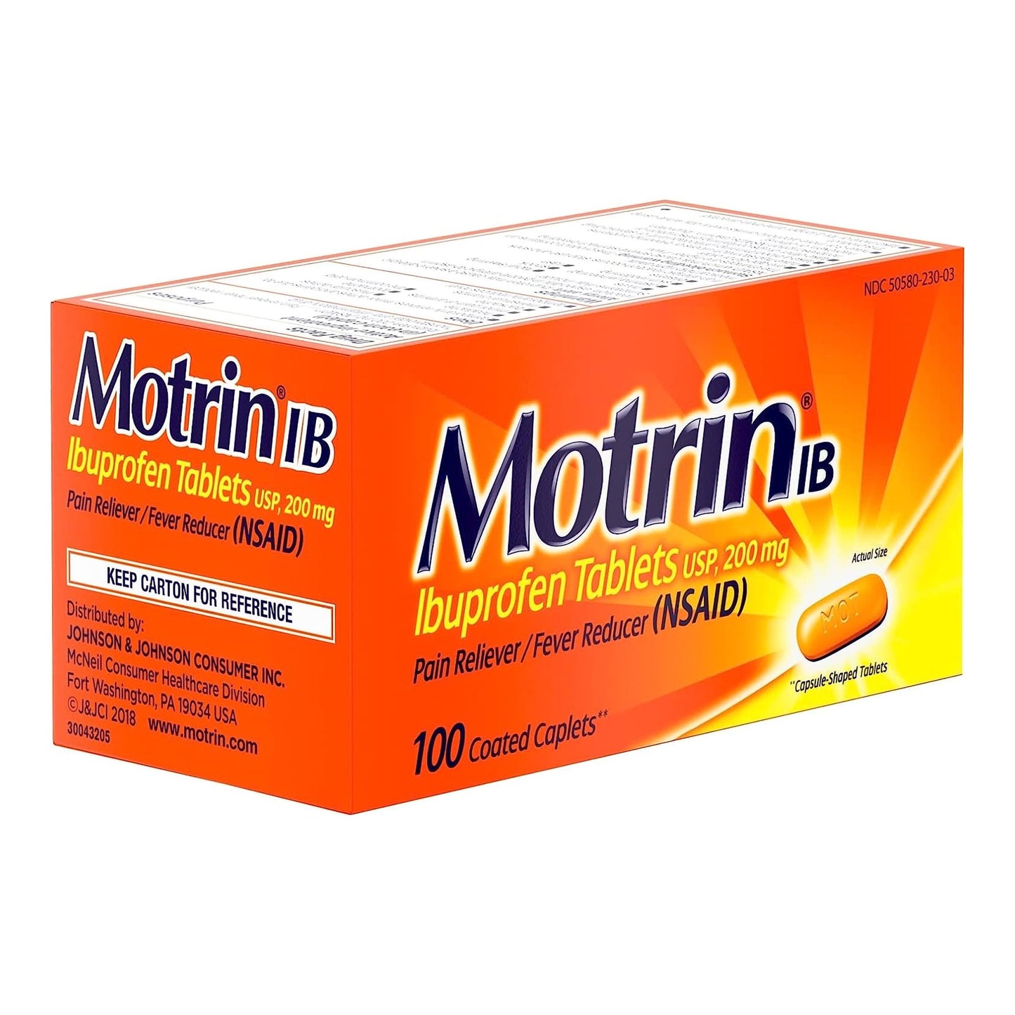 Motrin IB Ibuprofen Coated Caplets 50580023003
