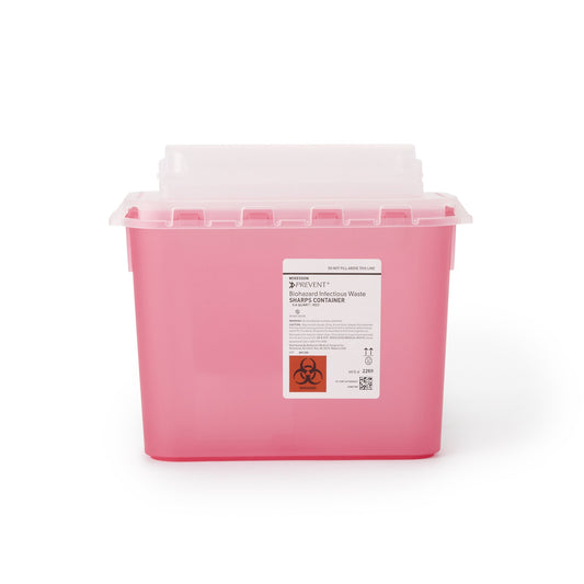 Sharps Container McKesson Prevent® Red Base 11 H X 12 W X 4-3/4 D Inch Horizontal Entry 1.35 Gallon - 2269