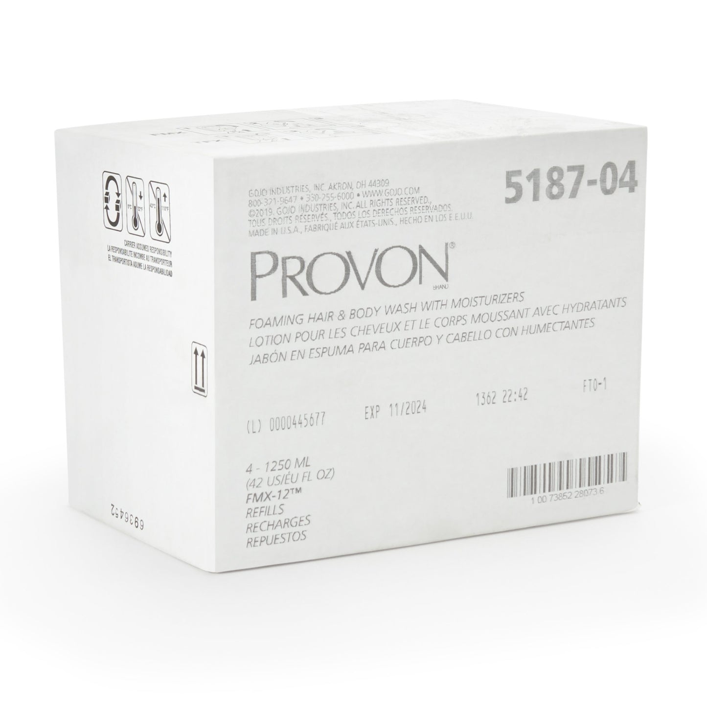 Provon® Foaming Hair and Body Wash with Moisturizers, 1,250 mL Dispenser Refill 5187-04