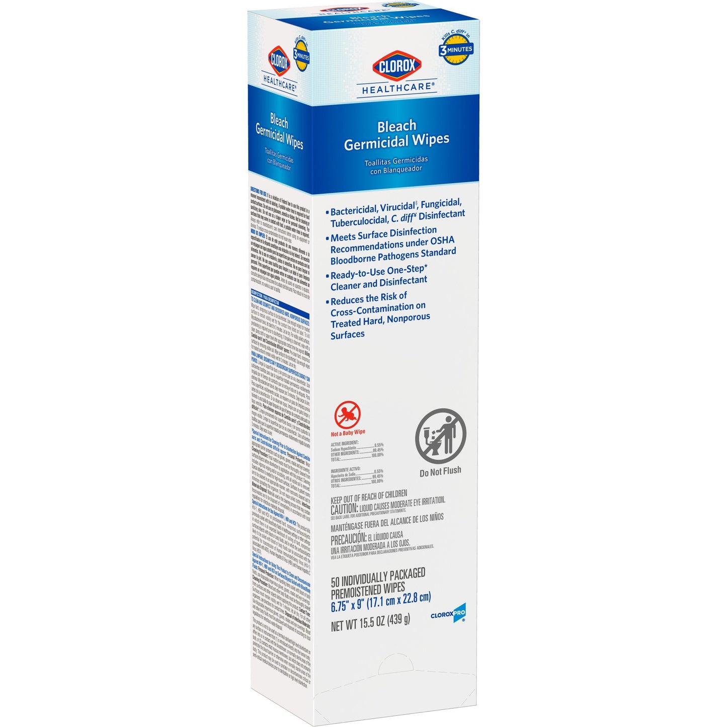 Surface Disinfectant Clorox Healthcare® Premoistened Germicidal Manual Pull Wipe 50 Count Individual Packet Fruity Floral Bleach Scent NonSterile - 31