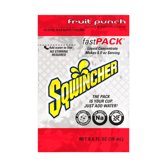 Oral Electrolyte Solution Sqwincher® Fast Pack® Fruit Punch Flavor 0.6 oz. Electrolyte - 159015305