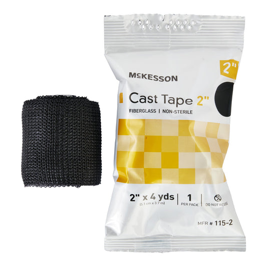 Cast Tape McKesson 2 Inch X 12 Foot Fiberglass Black - 115-2A