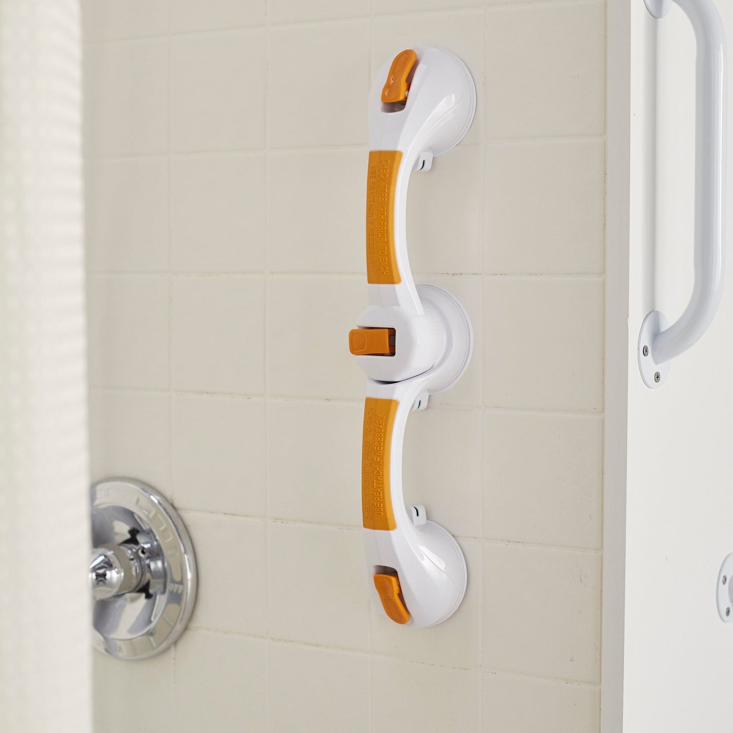 McKesson Rotating Suction-Cup Grab Bar, White/Yellow Plastic 146-RTL13084