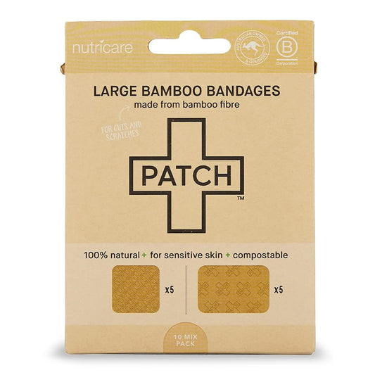 Adhesive Strip Patch™ 2 X 3 Inch / 3 X 3 Inch Bamboo Rectangle / Square Tan Sterile - PATNALFCT
