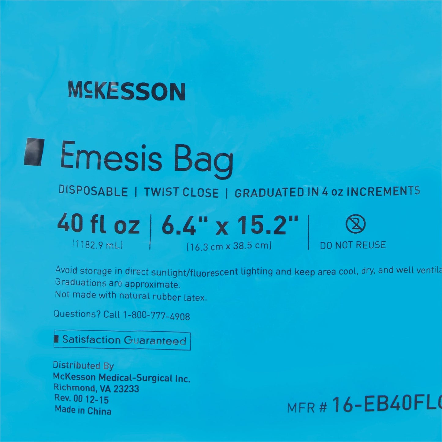 McKesson Emesis Bag 16-EB40FLOZ