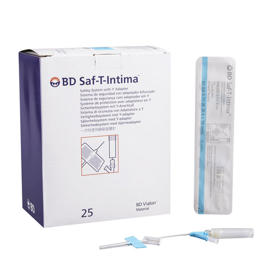 Closed IV Catheter Saf-T-Intima™ 22 Gauge 3/4 Inch Vialon Winged Hub Blood Control - 383323